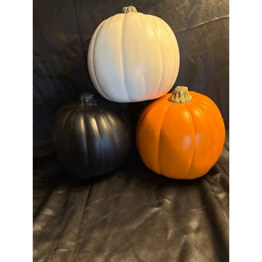 3 Uncarved foam pumpkins for crafting Halloween Fall 6” Funkins